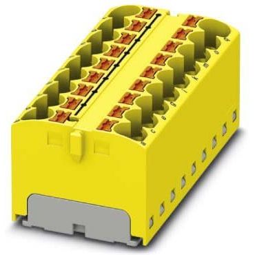 Phoenix Contact - Durchgangs-Reihenklemme Verteilerblock PTFIX 18X4 YE 18p, 0,2-6qmm gelb − 8 Stück