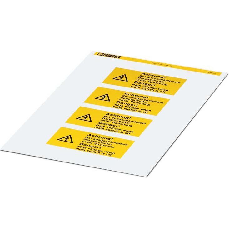 Phoenix Contact - Warn-/Hinweisschild Warnschild PML-W301 (105X52) − 5 Stück