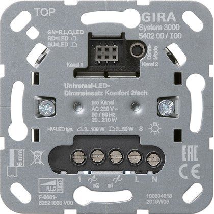 Gira - Dimmer Uni-LED-Dimmeinsatz 2fach 540200 S3000