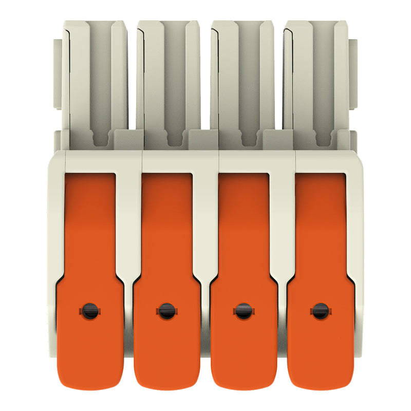 WAGO GmbH & Co. KG - Ein- und mehrpolige Klemmenleiste 1-Leiter-Federleiste Hebel 832-1104 Push-inCAGECLAMP,lgr − 20 Stück