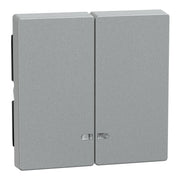 Merten - Abdeckung/Bedienelement für Installationsschalterprogramme Doppelwippe alu MEG3420-0460 Kontrollfenster
