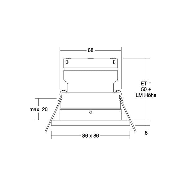 Brumberg Leuchten - Downlight/Strahler/Flutlicht Einbaumodul quadratisch 37016070