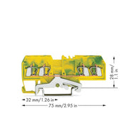 WAGO - Schutzleiter-Reihenklemme 4-Leiter-Schutzleiterklem. 280-677/999-950 Ex e II geeignet − 100 Stück