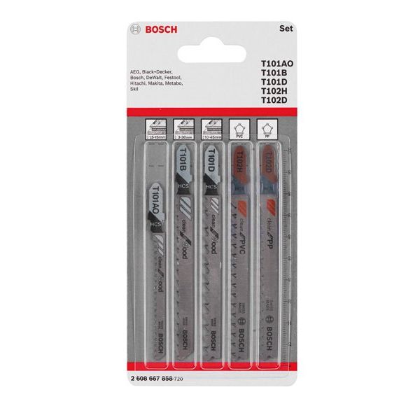 Bosch - Sägeblatt Sortiment 5-tlg. Stichsägeblatt-Set 2608667858 Wood and Plastics