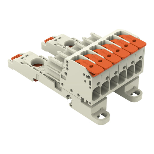 WAGO GmbH & Co. KG - Ein- und mehrpolige Klemmenleiste 1-Leiter-Federleiste 831-1106/306-000 Push-inCAGECLAMP,lgr − 6 Stück