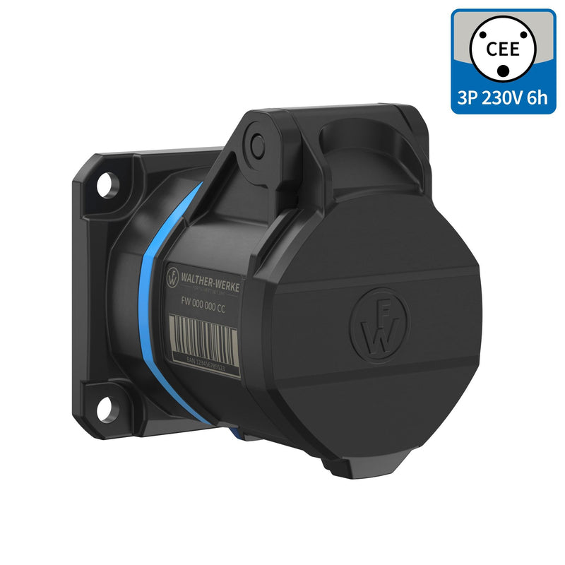 Walther Werke - CEE-Anbausteckdose (IEC 60309) CEE NEO Anbaudose FW412306SK gerade 1 6A 3P 6h