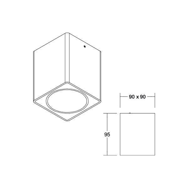 Brumberg Leuchten - Downlight/Strahler/Flutlicht Anbaumodul quadratisch 45112560