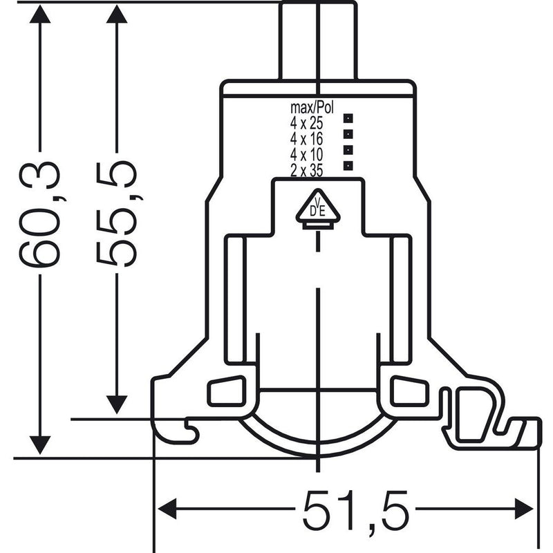 Hensel - Abzweigklemme Verbindungsklemme KKL 25 N/PE,35qmm