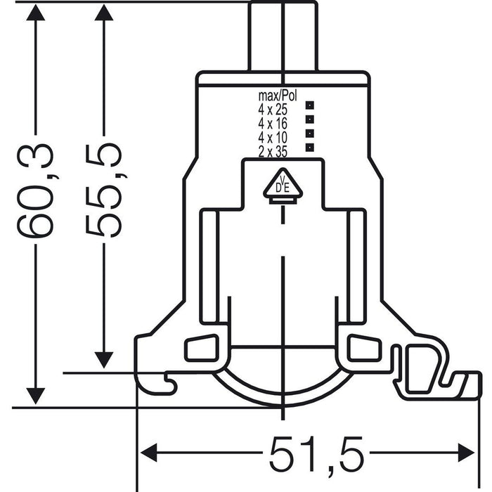 Hensel - Abzweigklemme Verbindungsklemme KKL 25 N/PE,35qmm − 1 Stück
