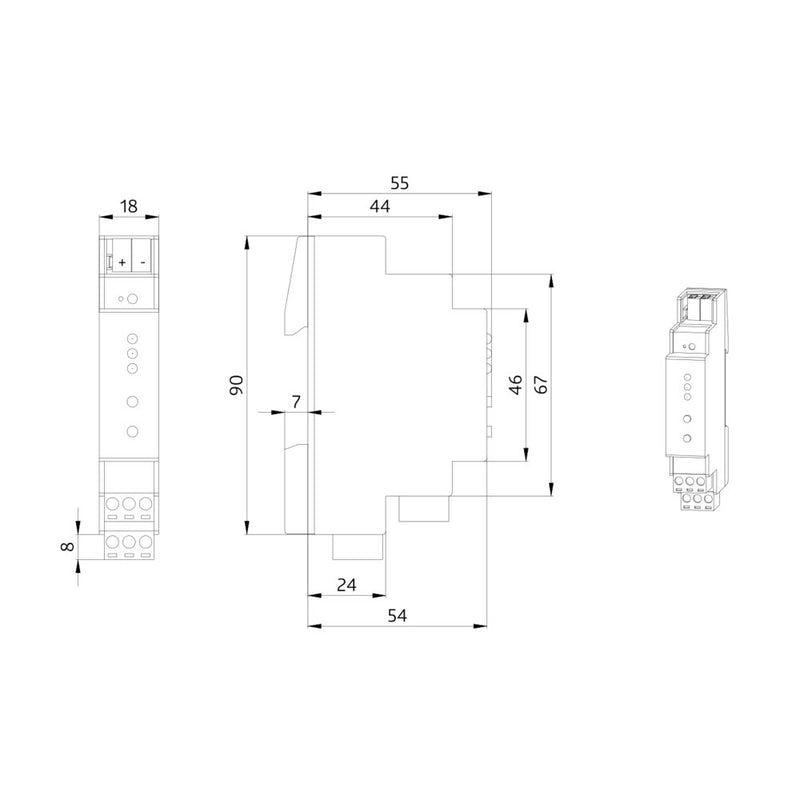 BEG Brück Electronic - Bussystem-Binäreingang KNX-Binäreingang BIP4-KNXs REG