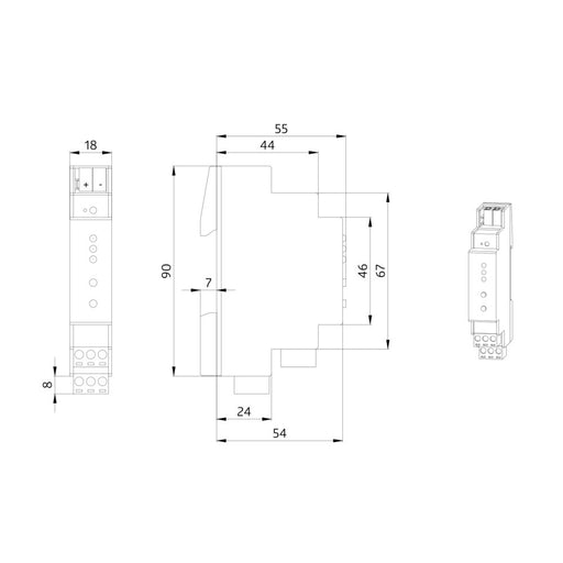BEG Brück Electronic - Bussystem-Binäreingang KNX-Binäreingang BIP4-KNXs REG