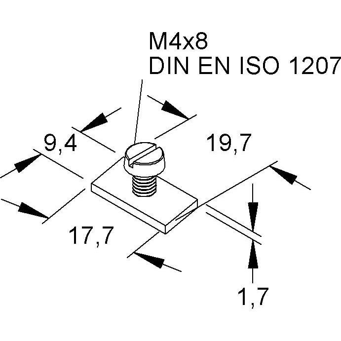 Niedax - Gleitmutter Gleitmuttern GSM 204/8 − 1 Stück

