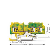 WAGO - Schutzleiter-Reihenklemme 3-Leiter-Schutzleiterklem. 880-687/999-940 grün-gelb − 100 Stück