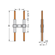 WAGO GmbH & Co. KG - Zubehör/Ersatzteile für Klemmen Verbindungselement 2060-962/028-000 Maß 8mm,2-polig,ws − 375 Stück