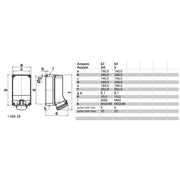 Bals Elektrotech - CEE-Steckdose (IEC 60309) Wandsteckdose 63A 3p 230V 11800 6h IP44