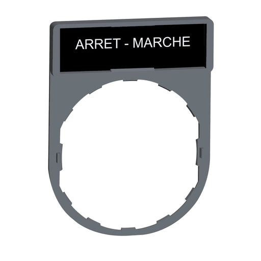 Schneider Electric - Bezeichnungsschild für Befehlsgeräte Schildträger 30x40mm ZBY2166C0 ARRET-MARCHE 22mm