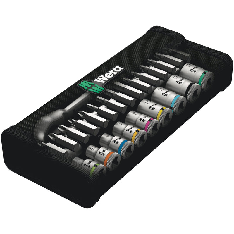 Wera - Werkzeugset Zyklop Metall-Knarrensatz 004018 1/4"-Antrieb, 28-tlg
