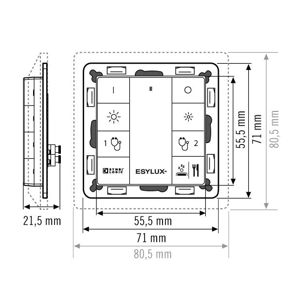 ESYLUX - Bussystem-Tastsensor DALI 8-fach Taster PUSH BUT #EC10431265