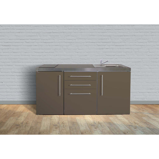 Stengel - Mini-Küche Miniküche Premiumline MPMM170GKFliBre2Sn Mokka metallic