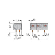 WAGO - Leiterplattenklemme 2-Leiter-Leiterplattenkle. 235-553 0,75mm² − 50 Stück