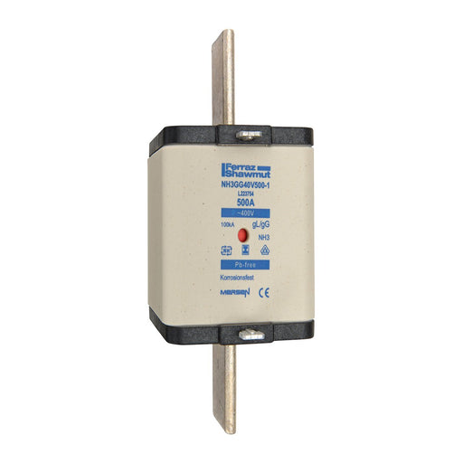 Mersen - Messersicherung NH-Sicherungseinsatz SG NH3GG40V500-1 Gr.3 gG 500A/400V KM
