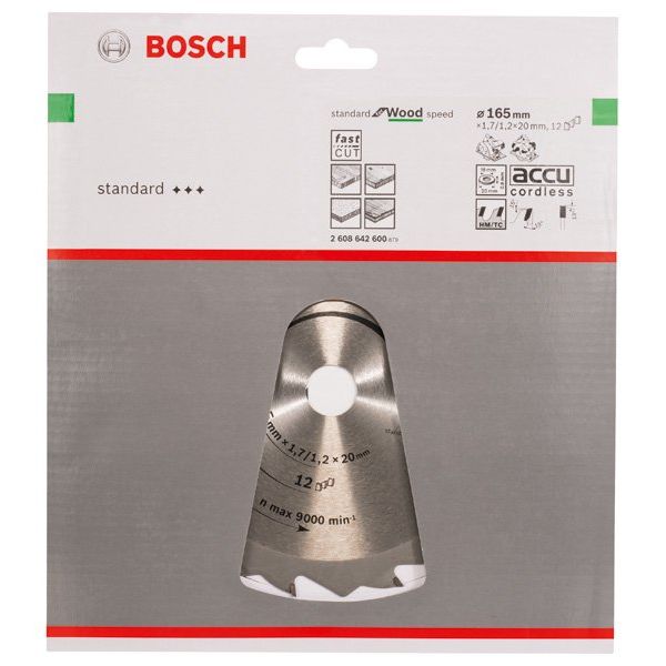 Bosch - Kreissägeblatt PRO Wood Kreissägeblatt, 2608642600 165 x 1,7 x 20 mm