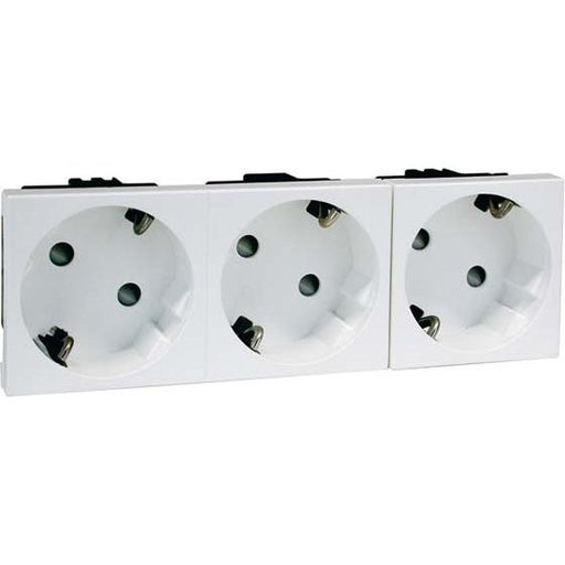 Peha - Schalter-/Steckdosenkombination SCHUKO-EB-Steckd.3-fachant D 6213.21 EMS SI WI 16A 250V 2-pol.33G