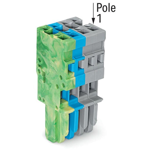 WAGO - Ein- und mehrpolige Klemmenleiste 1-Leiter-Federleiste 769-104/000-039 4mm²,gr/bl/gn-ge − 50 Stück