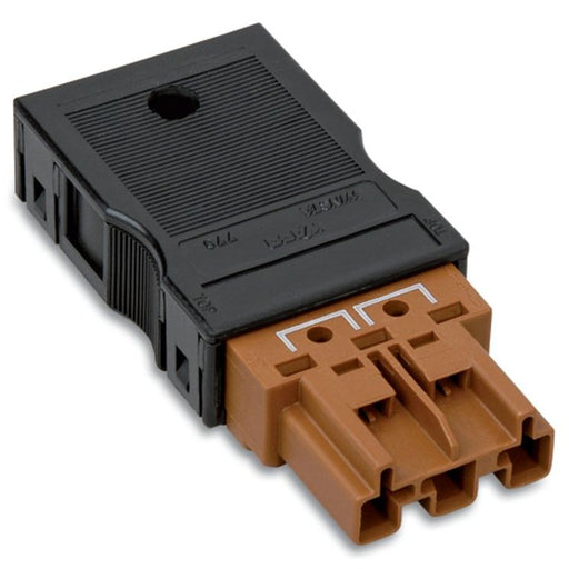 WAGO - Steckverbinder für steckbare Gebäudeinstallation Brückungsstecker 770-1373/149-000 3-polig,braun − 25 Stück