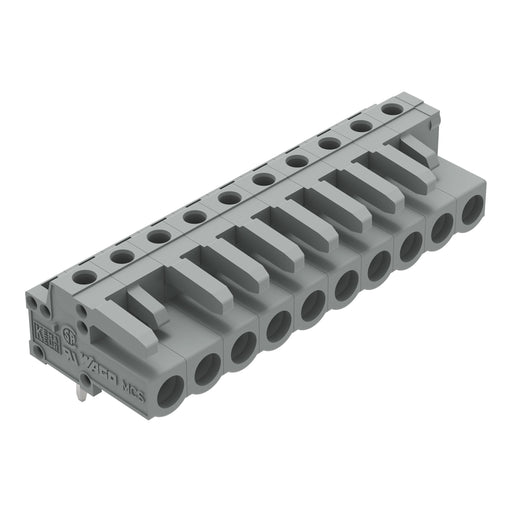 WAGO - Leiterplattensteckverbinder THT-Federleiste abgewink. 232-240 Rastermaß 5mm,grau − 50 Stück