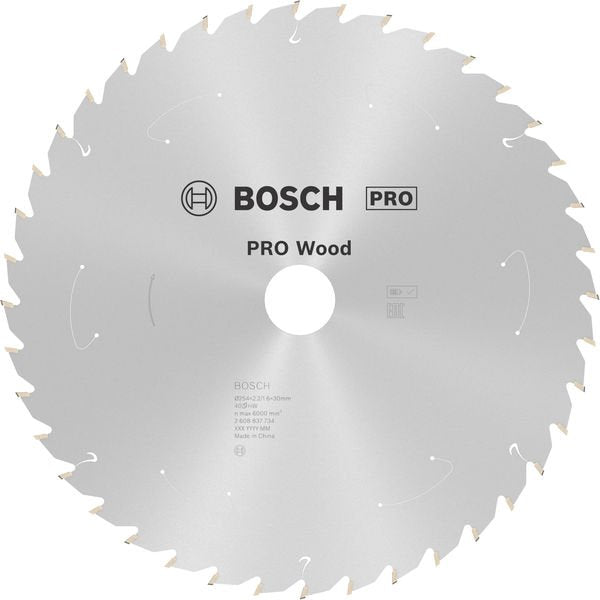 Bosch - Kreissägeblatt PRO Wood cordless 2608837734 Kreissägeblatt 254 x