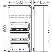 Hensel - Installationskleinverteiler Automatengehäuse Mi 1443 36TE m.3Klappdeckeln