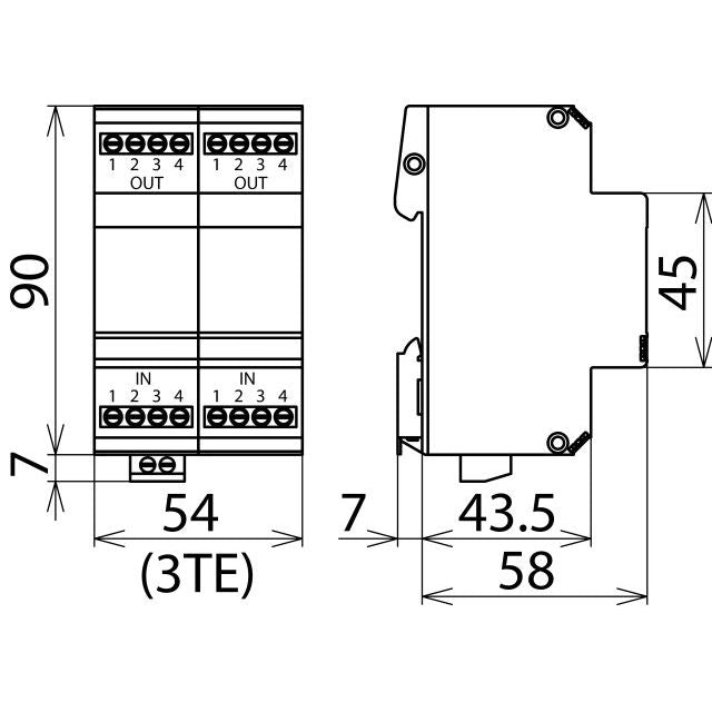 DEHN - Überspannungsableiter für Informations-/MSR-Technik ÜS-Ableiter Blitzductor VT BVT RS485 5