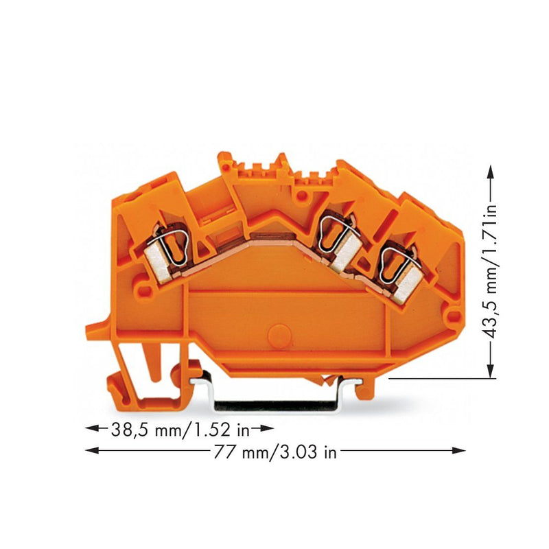 WAGO - Durchgangs-Reihenklemme 3-Leiter-Durchgangsklemme 780-654 2,5mm² − 50 Stück