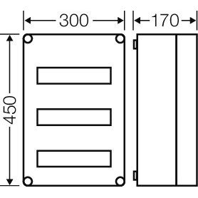 Hensel - Installationskleinverteiler Automatengehäuse Mi 1335 36TE