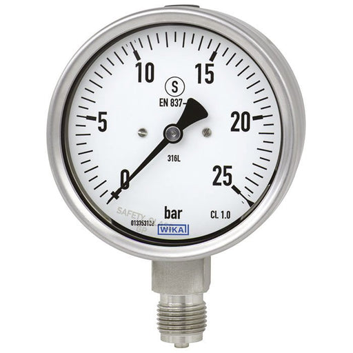 Wika Wiegand - Rohrfedermanometer RFMano 232.30.100VASI Glyz 9011366 400barG1/2Bunt