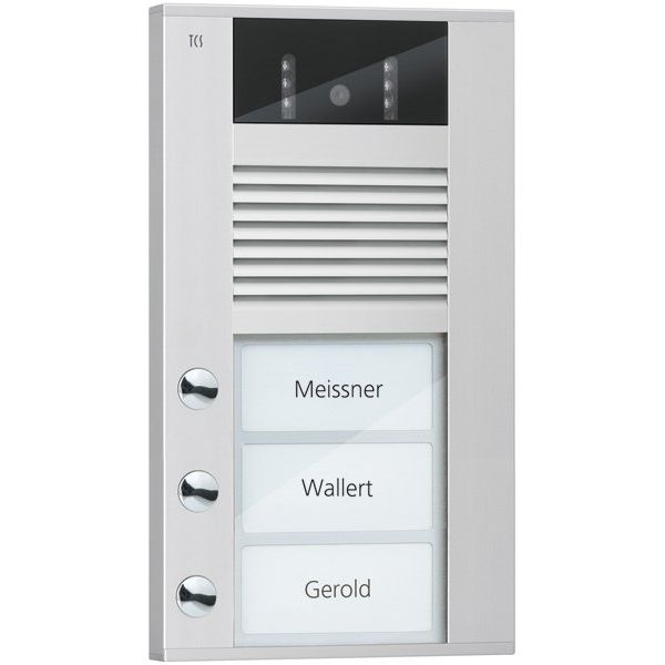 TCS Tür Control - Türstation für Türkommunikation Video color Außenstation AVD14033-0010 3Tast 1reih.AP si