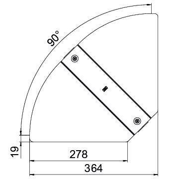 OBO Bettermann - Deckel Bogen für Kabeltragsystem Deckel für Bogen RBD W 300 A2 winkelverst. B300mm