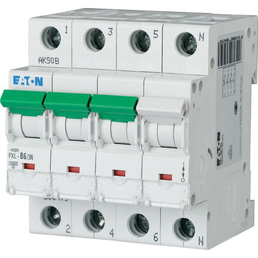 Eaton - Leitungsschutzschalter LS-Schalter m.Beschrift. PXL-D6/3N D 6A, 3p+N