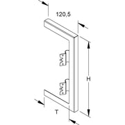 Niedax - Wandanschlussblende für Geräteeinbaukanal GK-Wandabschlussblende DWB 220T100 R doppelzug 261x100mm