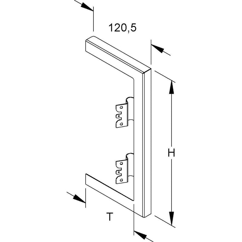 Niedax - Wandanschlussblende für Geräteeinbaukanal GK-Wandabschlussblende DWB 220T100 R doppelzug 261x100mm