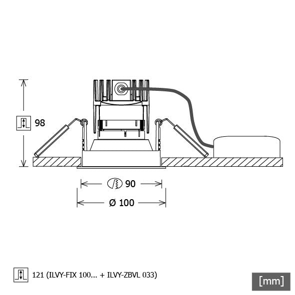LTS Licht&Leuchten - Downlight/Strahler/Flutlicht LED-Downlight ILVY-FIX100 #658160 930, sw