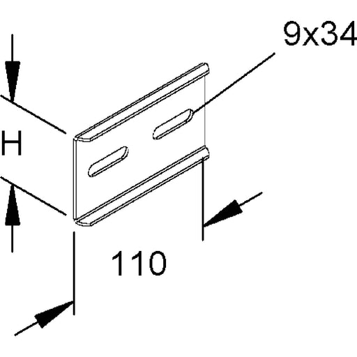 Rico - Verbinder für Kabeltragsystem Stoßverbinder 161E11-A f. Pritsche 60mm − 10 Stück by Rico
