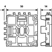 HellermannTyton - Befestigungssystem für Schienenverteiler Befestigunggsblock HTWD-RB 50x50x14mm − 25 Stück
