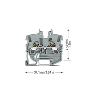 WAGO - Durchgangs-Reihenklemme Mini-Durchgangsklemme 2050-1201 2-Leiter, 1 qmm, gr − 100 Stück