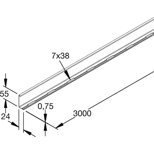 Rico - Trennwand für Kabeltragsystem Trennsteg 161W13-A H=55mm,3000mm lang