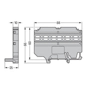WAGO - Zubehör/Ersatzteile für Klemmen Multimontageadapter 209-148 25 mm breit,grau − 25 Stück