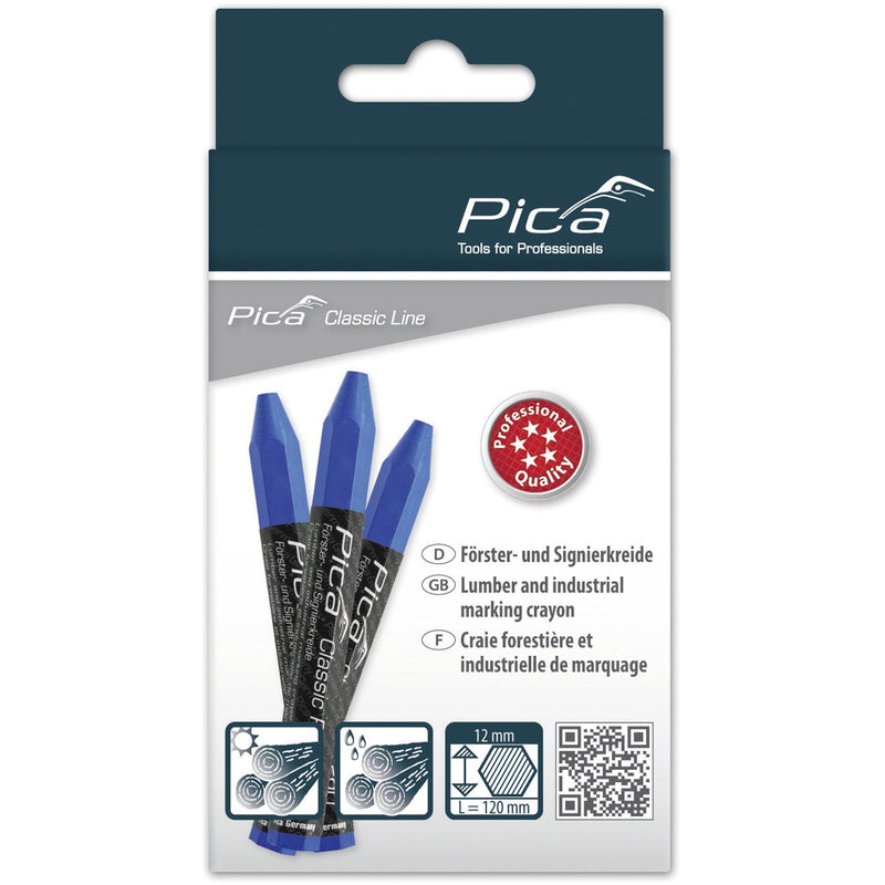 Pica-Marker - Markierungsstift Försterkreide PRO 590/41 12x120mm, blau − 12 Stück