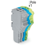 WAGO - Ein- und mehrpolige Klemmenleiste 1-Leiter-Federleiste 2020-104/000-038 1,5 mm²,gr/bl/gn-ge − 50 Stück