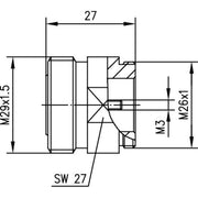 Telegärtner - Koax-Steckverbinder 7-16-Gerätebuchse 100024478 50Ohm